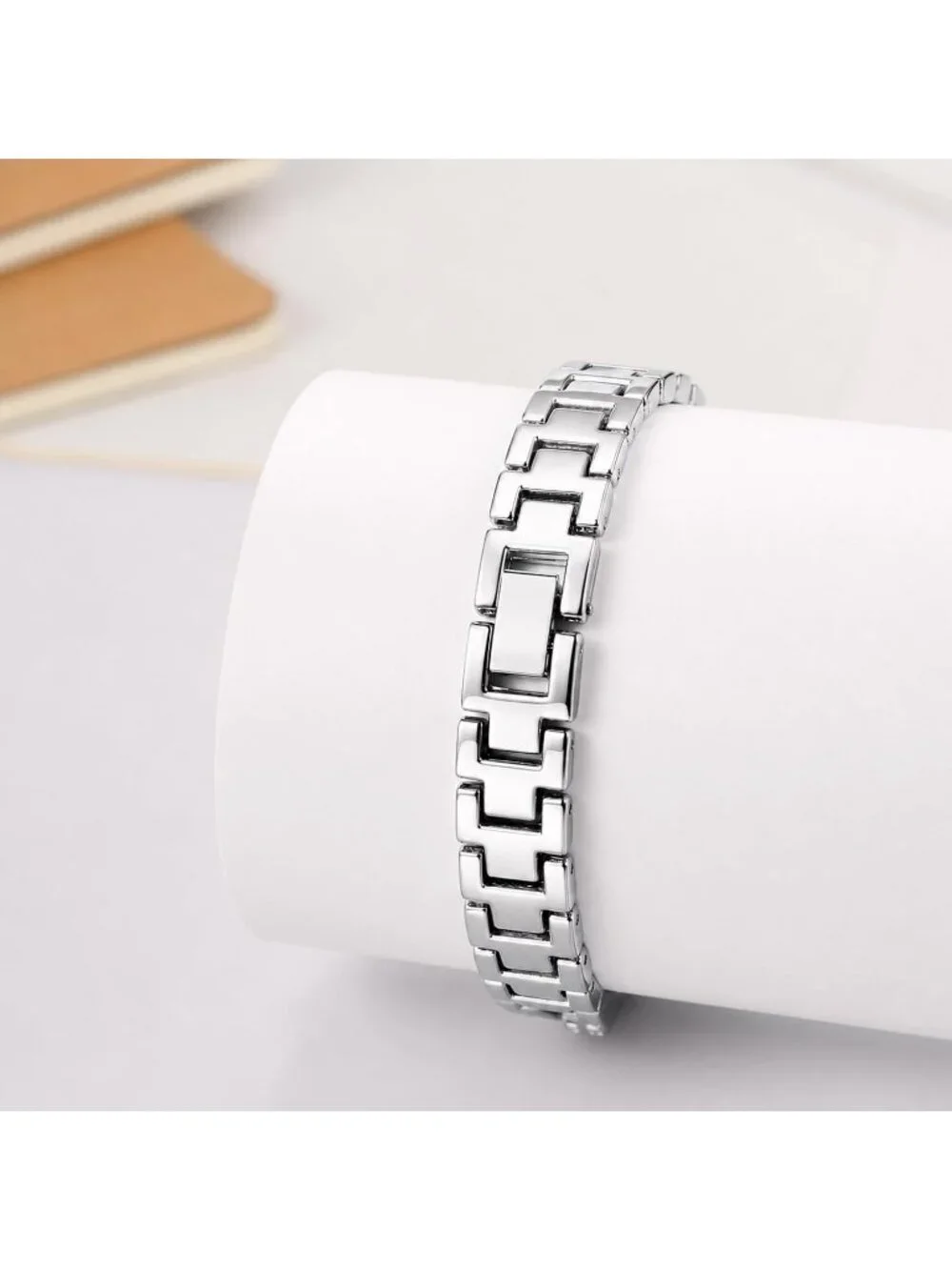 Women's Silver Rhinestone Bling Iced Out Bracelet Stainless Steel Band Watch
